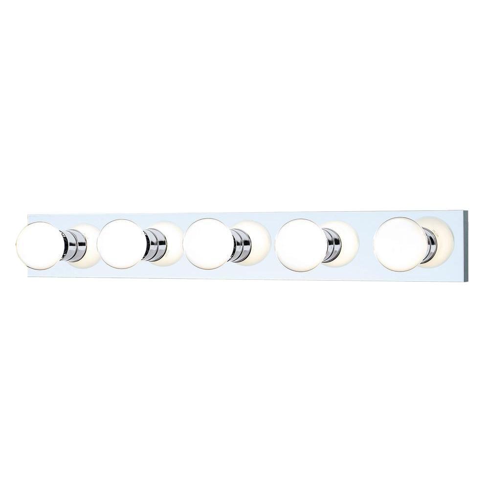 Thomas Lighting 5 Light Chrome Wall Vanity Light Sl74154 The