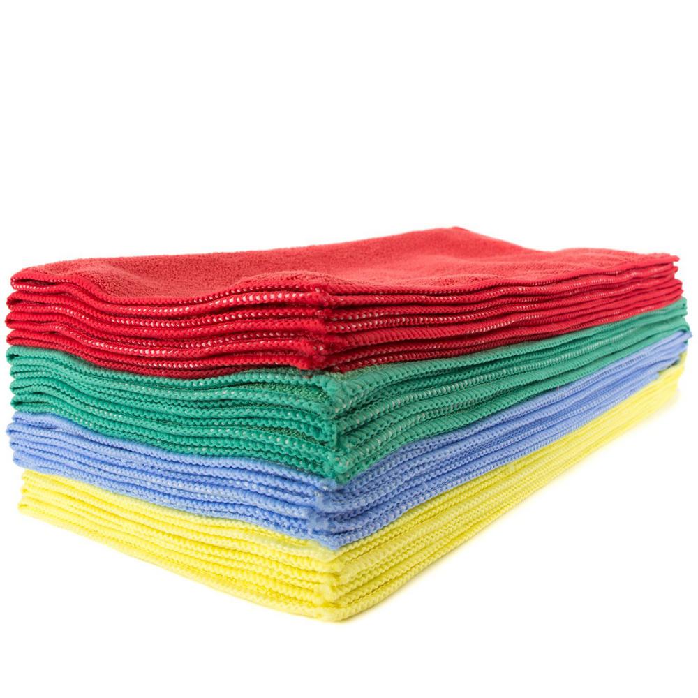 Zwipes 16 in. x 16 in. Assorted Colors Microfiber Cleaning Towel (12 ...