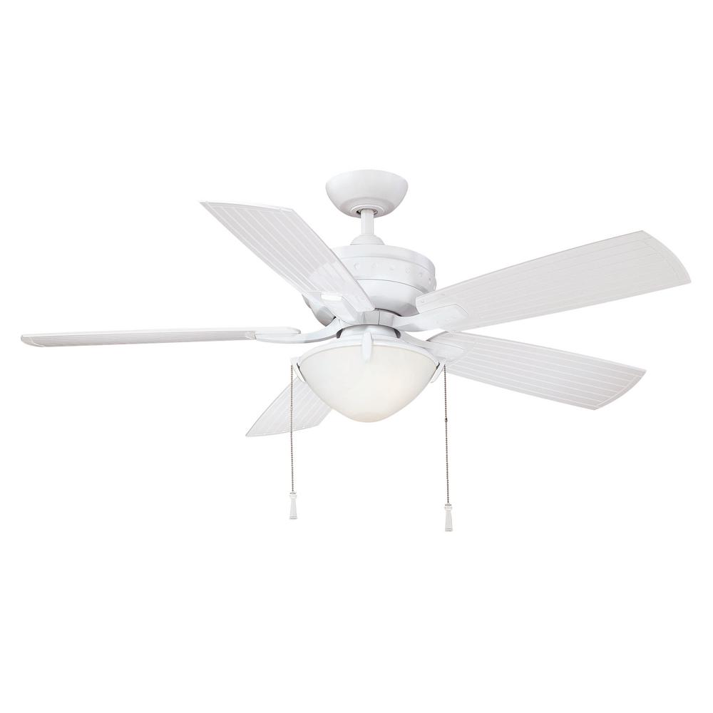 Hampton Bay Westmount 44 In Led Matte White Ceiling Fan With Light Led Indoor Outdoor White Ceiling Fan With Light