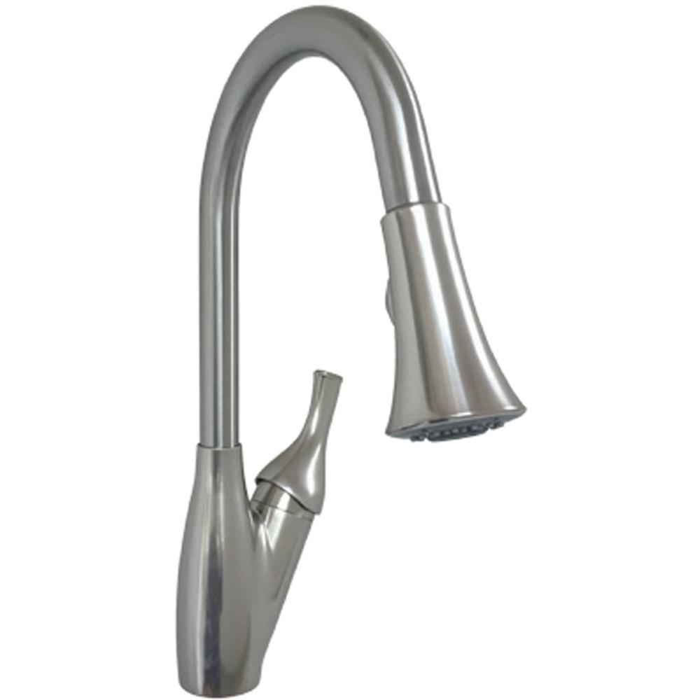 American Brass RV 8 in. Brushed Nickel Kitchen Faucet with Trumpet
