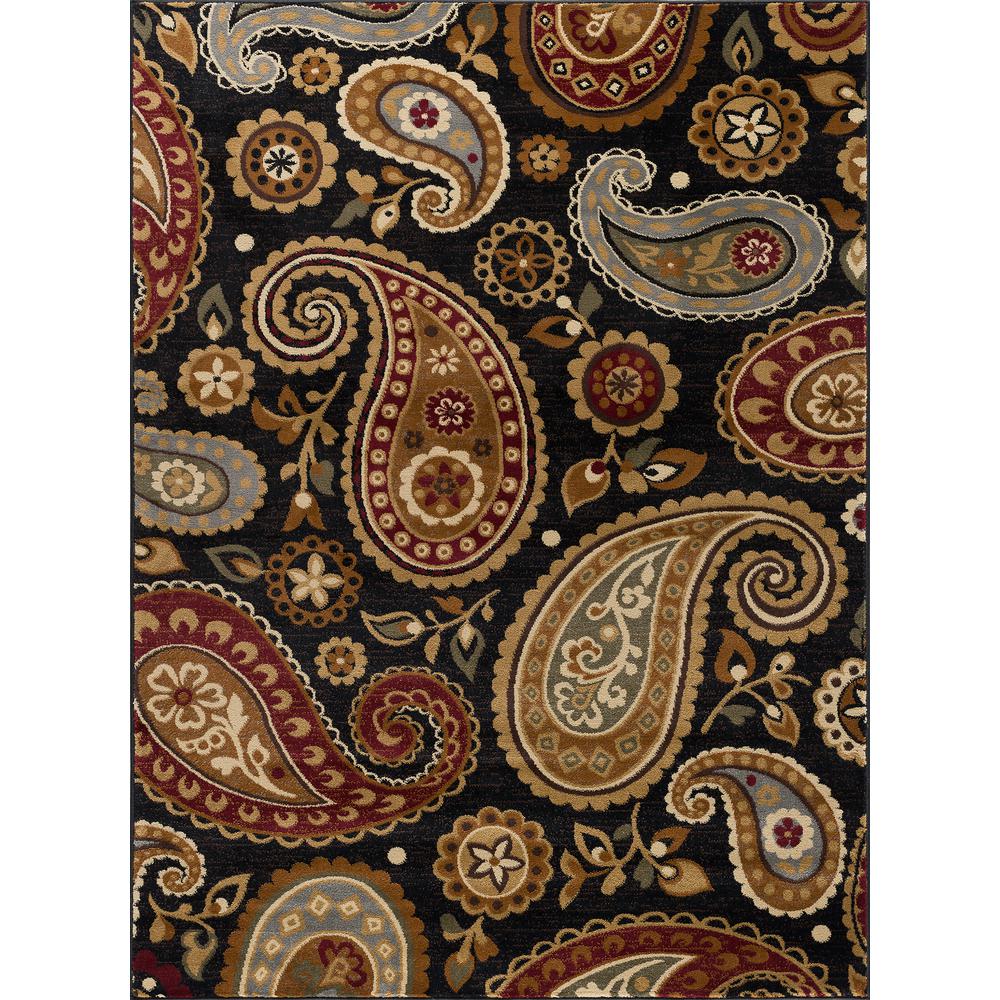 Paisley Area Rug 8 10 Jonathan Steele Tayse Rugs Impressions Black 7 Ft 10 In X 3