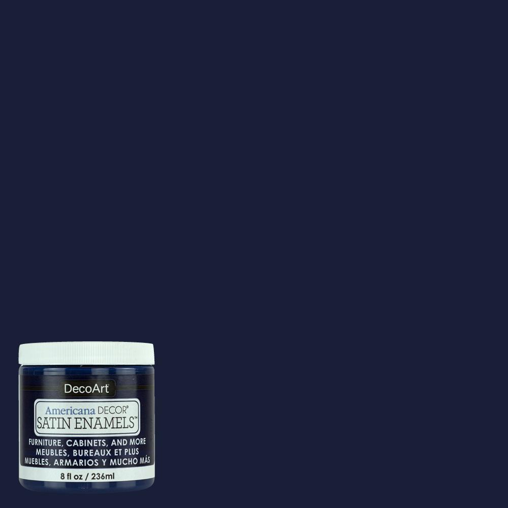 Americana Decor 8 Oz Dark Denim Satin Enamel Paint Adsa14 98 The Home Depot