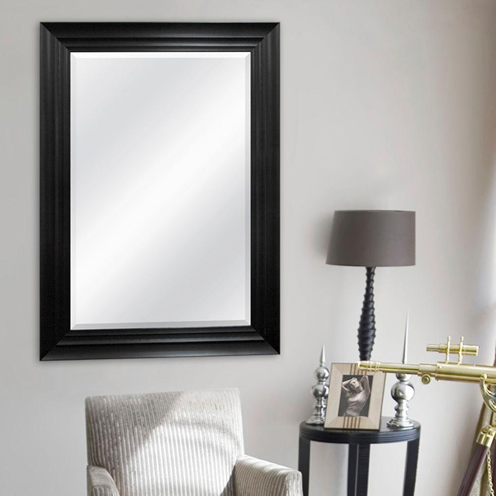 Strattan 39 In X 31 Step Framed Mirror Black