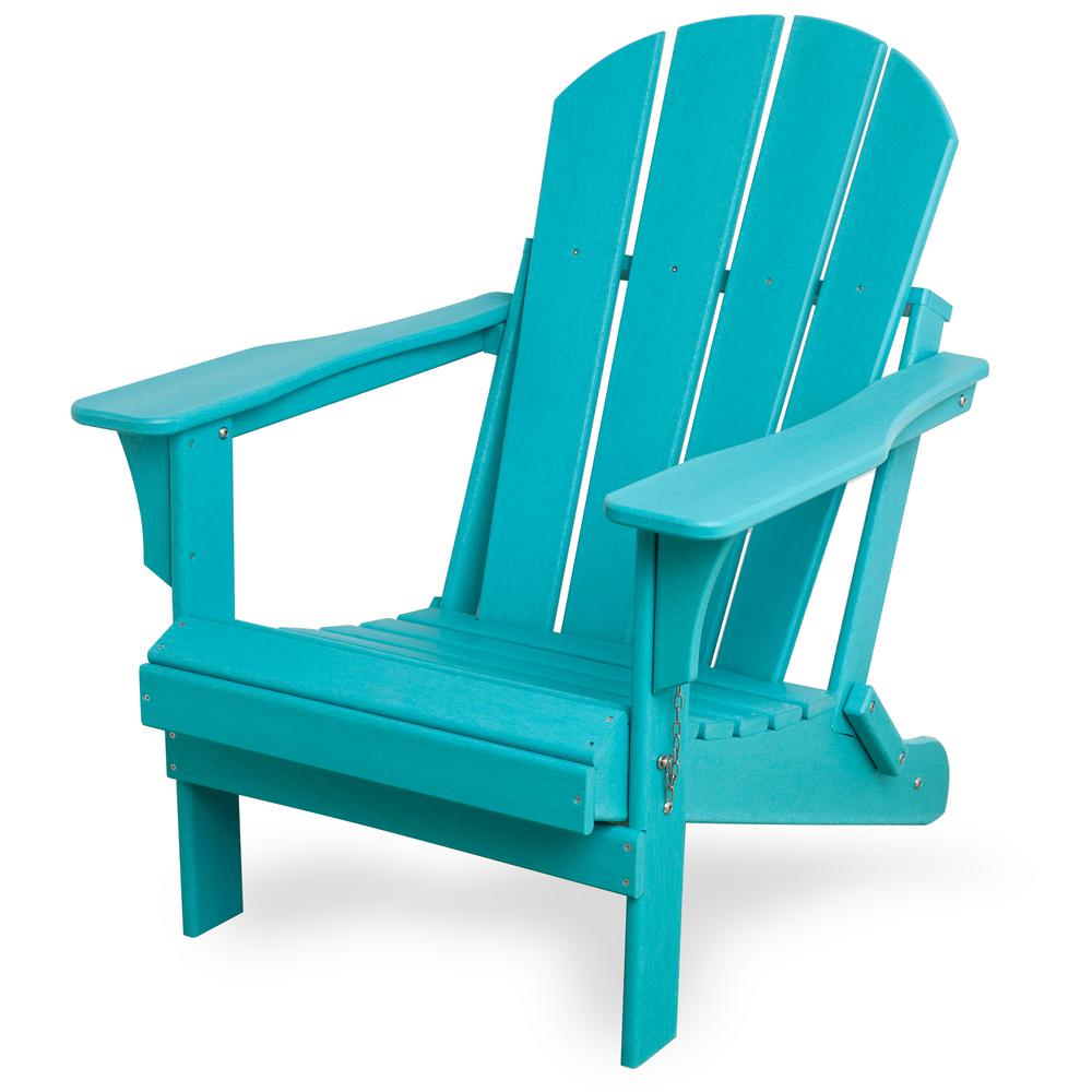Westin Outdoor Addison White Folding Plastic Outdoor Adirondack Chair ...