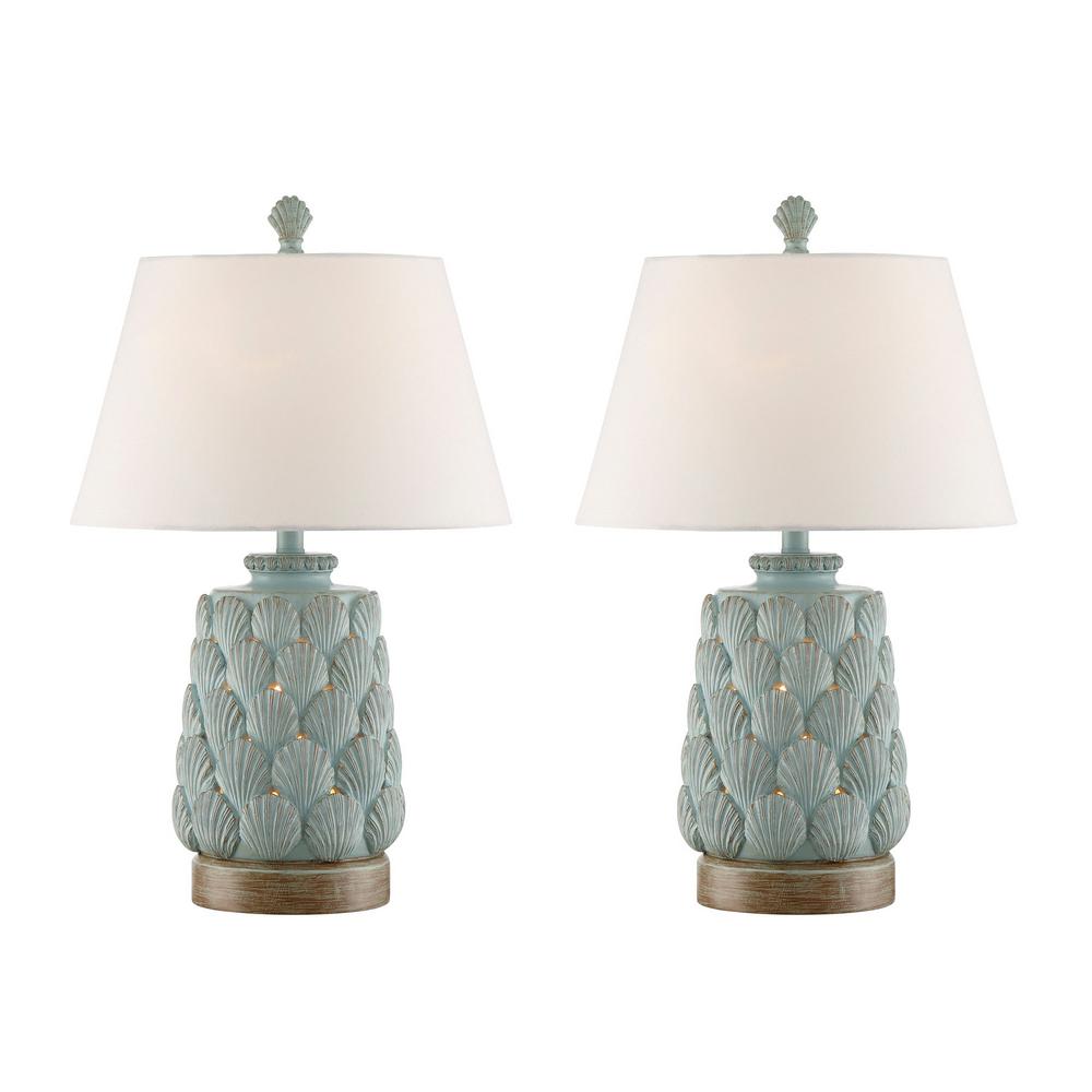 32 5 In Glacier Blue Indoor Table Lamp Set 32 5 In Glacier Blue Indoor Table Lamp Set