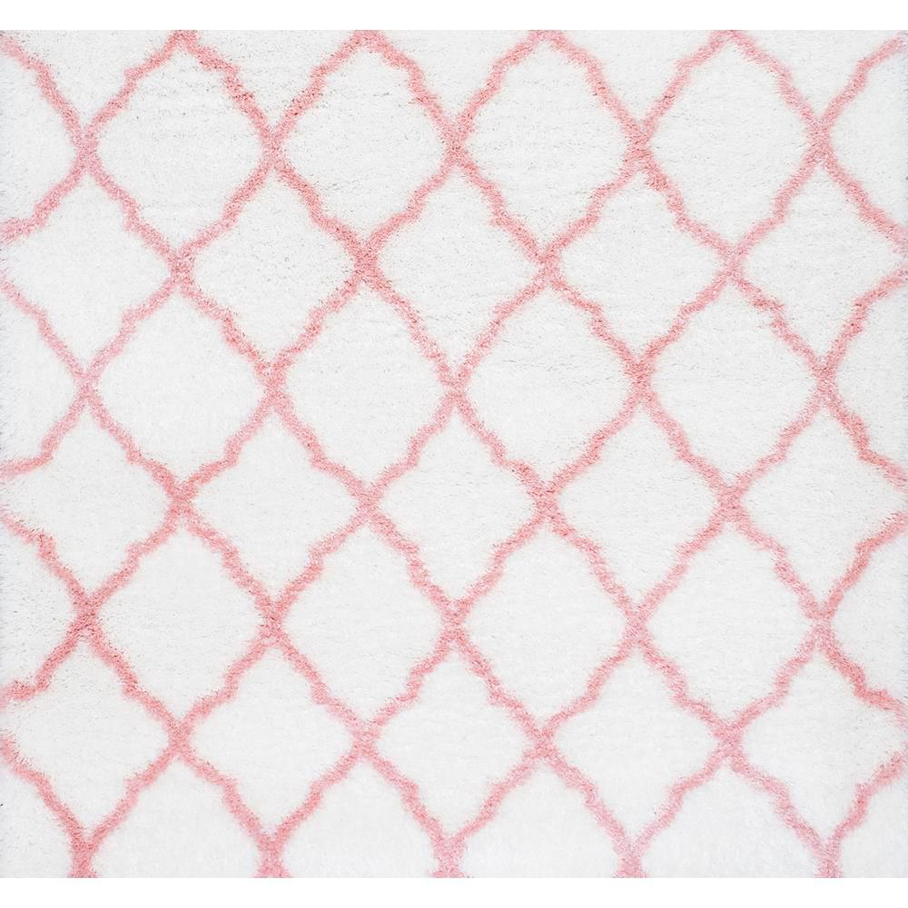 Square Pink Living Room Kids Rugs The Home Depot Nelda Trellis Kids Baby Pink 7 Ft 10 In X