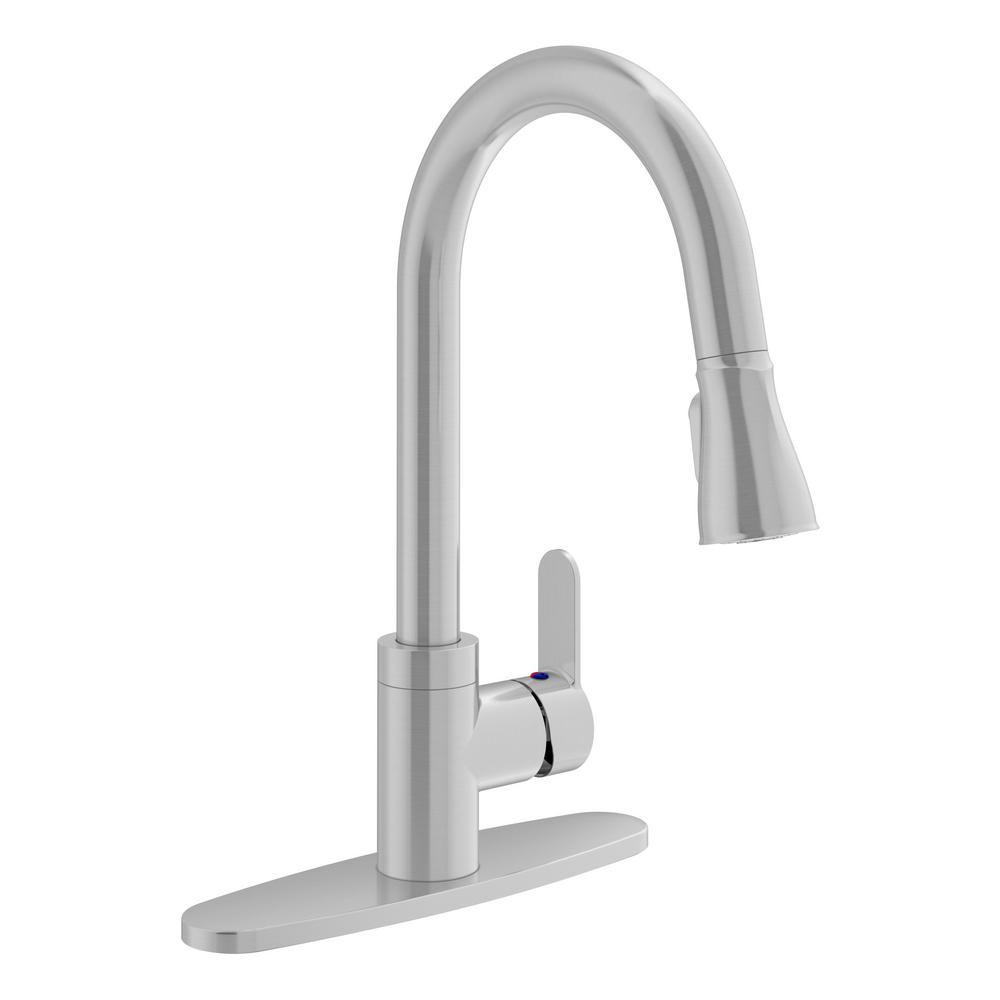 Residential Single Handle Spring Coil Pull Down Sprayer Kitchen Identity Single Handle Pull Down Sprayer Kitchen Faucet With Deck Plate In