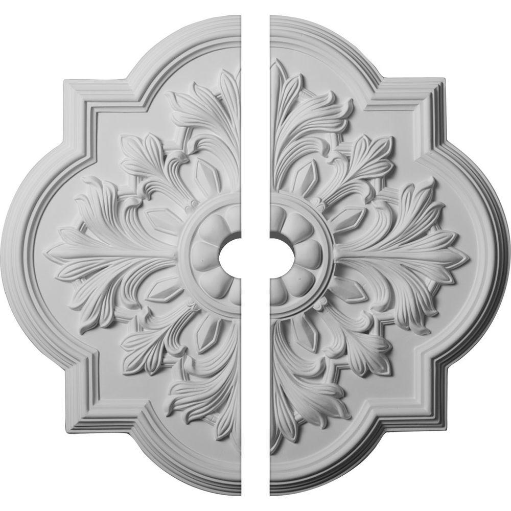 Ekena Millwork 20 In X 1 1 2 In Id X 1 3 4 In Bonetti Urethane Ceiling Medallion 2 Piece Fits Canopies Upto 5 1 8 In