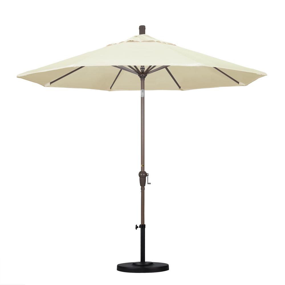 California Umbrella 9 Ft Aluminum Auto Tilt Patio Umbrella In Canvas Pacifica Sdau908900 Sa53 The Home Depot