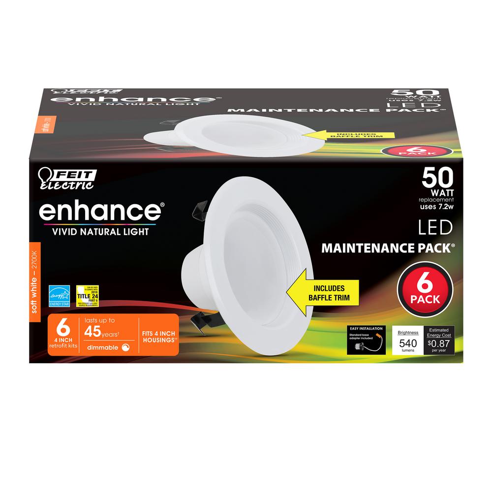 Feit Electric 4 In 50 Watt Equivalent Soft White 2700k Cec Le 24 50 Watt Equivalent Soft White 2700k Cec Le 24