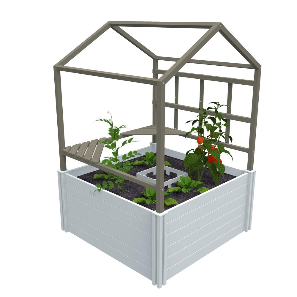 New England Arbors Keyhole Garden With Rack And Green House 4ft X White Vinyl Raised Vt17122 The Home Depot - Keyhole 6ft X Composting Garden Bed Reviews New England Arbors Keyhole Garden With Rack And Green House 4ft X White Vinyl Raised Vt17122 The Home Depot - Keyhole 6ft X Composting Garden Bed Reviews