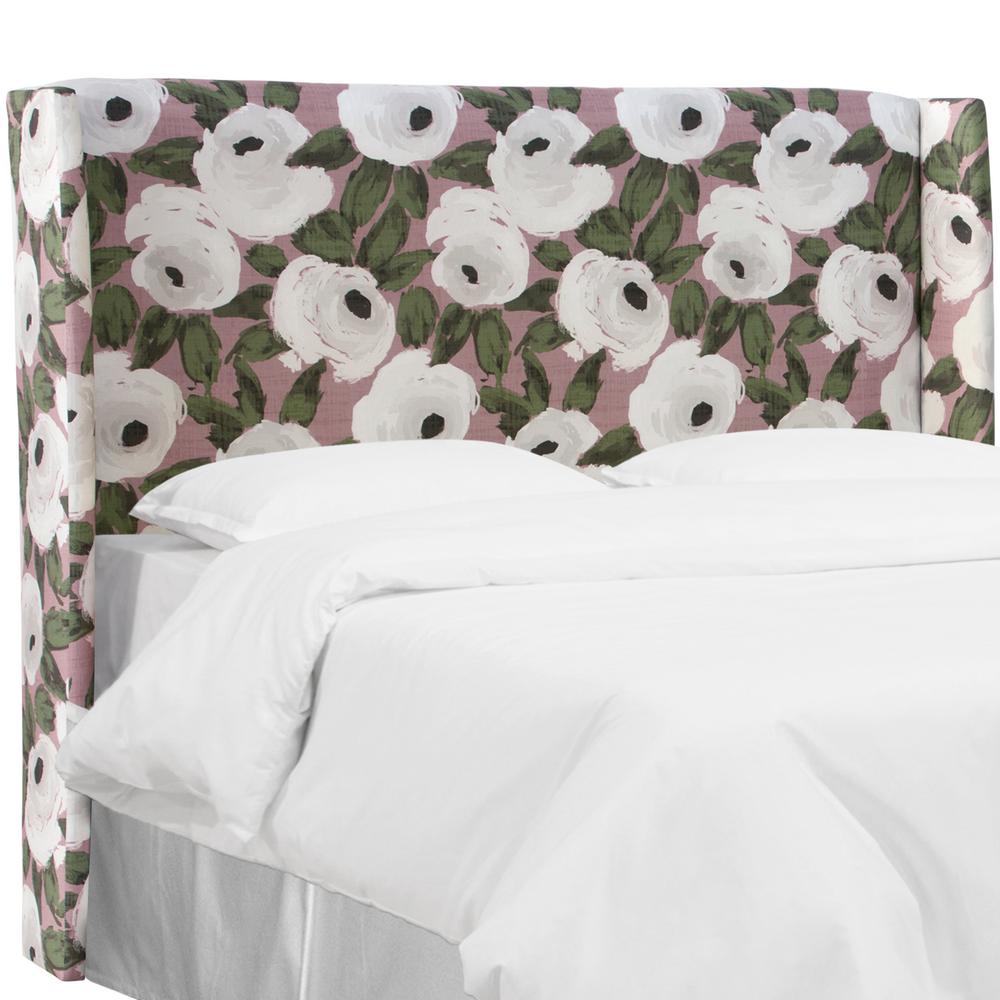 Skyline Furniture Bloomsbury Rose Blush Ivy Twin Wingback Headboard Bloomsbury Rose Blush Ivy Twin Wingback Headboard