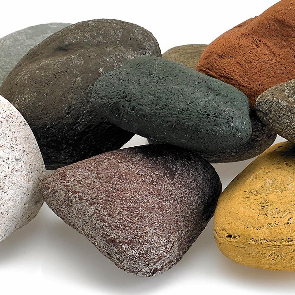American Fire Glass Beach Pebble Set Lite Stones 15 Stone Set