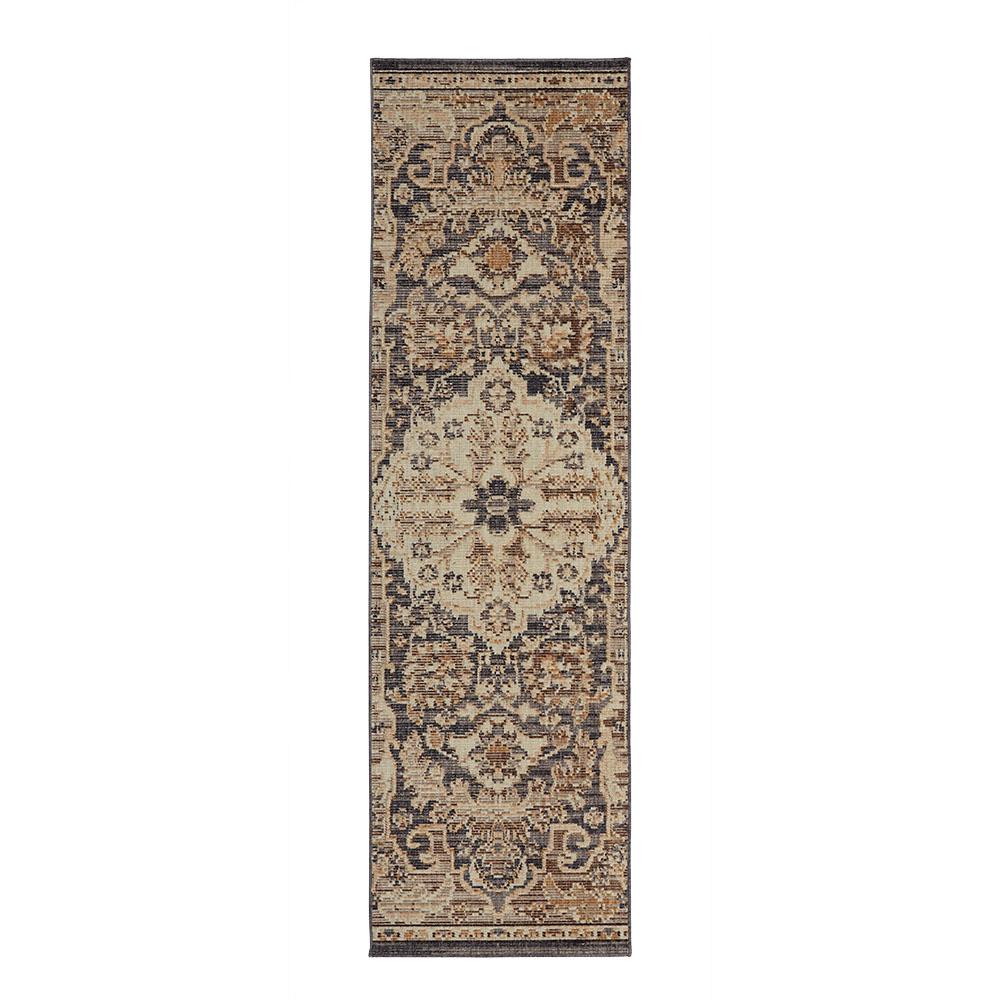 Home Decorators Collection Livia Blue Beige 2 ft. x 7 ft. Runner by Home Decorators Collection