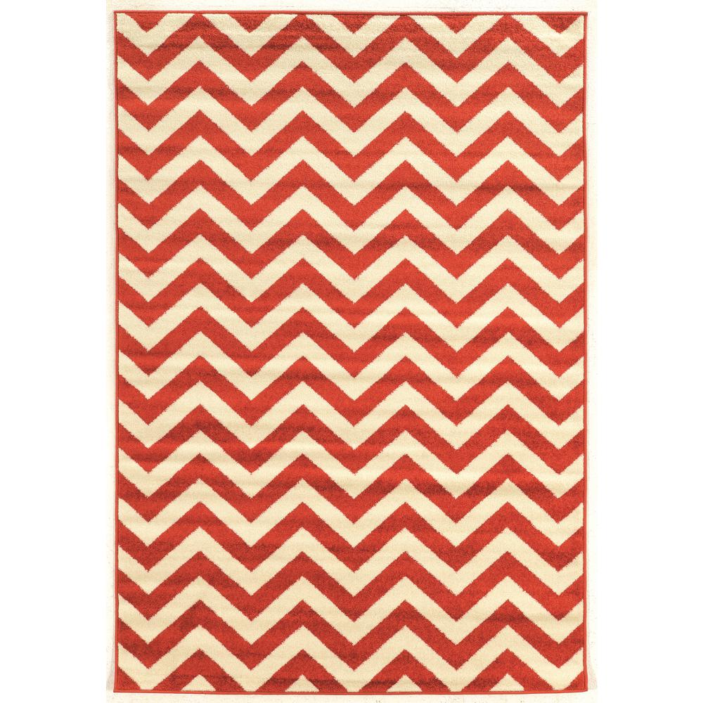 Linon Home Decor Calliope Chevron Terracotta 8 X10 Area Rug