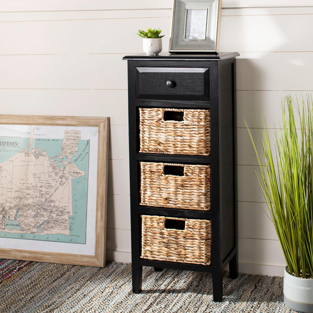 Safavieh Michaela Distressed Black Storage Side Table