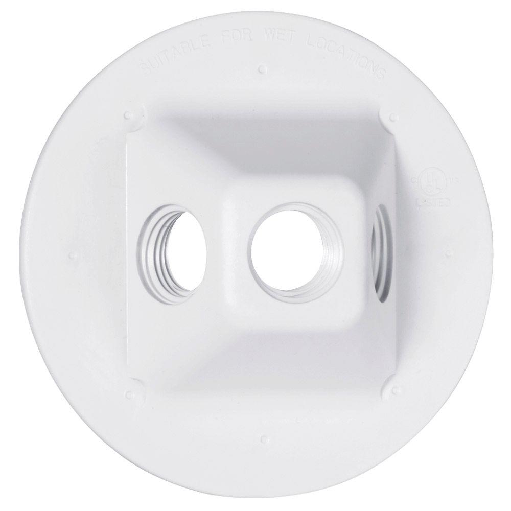 BELL 4 in. Round Weatherproof Cluster Cover with three 1/2 in. OutletsPLV330WH The Home Depot