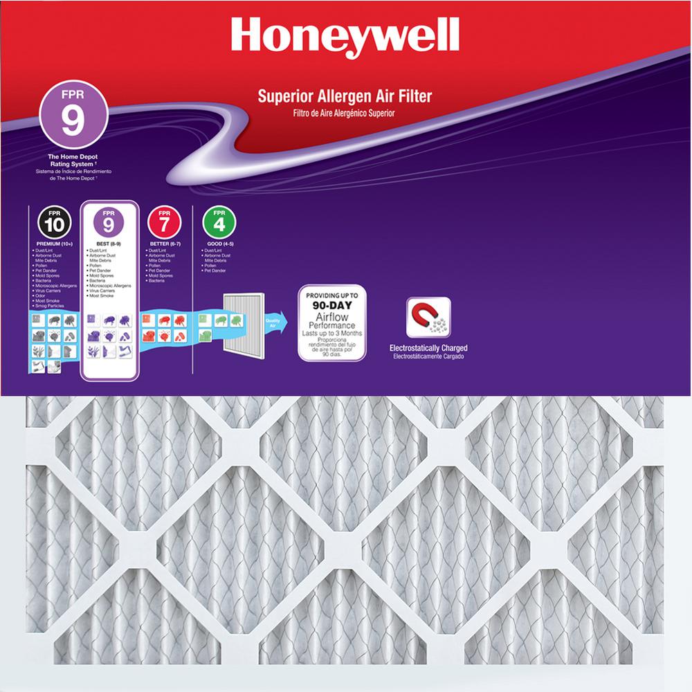 Honeywell 21 1 2 X 23 5 16 X 1 Superior Allergen Pleated Fpr 9 Air Filter Hw9fpr21j23f1 1 The Home Depot