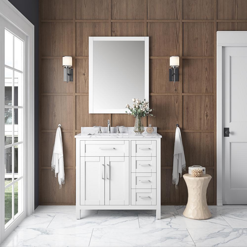 Ove Decors Tahoe 36 In W Single Sink Vanity White With Carrara Marble Top Basin And Mirror The Home Depot - Ove Decors 36 In Single Sink Bathroom Vanity Ove Decors Tahoe 36 In W Single Sink Vanity White With Carrara Marble Top Basin And Mirror The Home Depot - Ove Decors 36 In Single Sink Bathroom Vanity