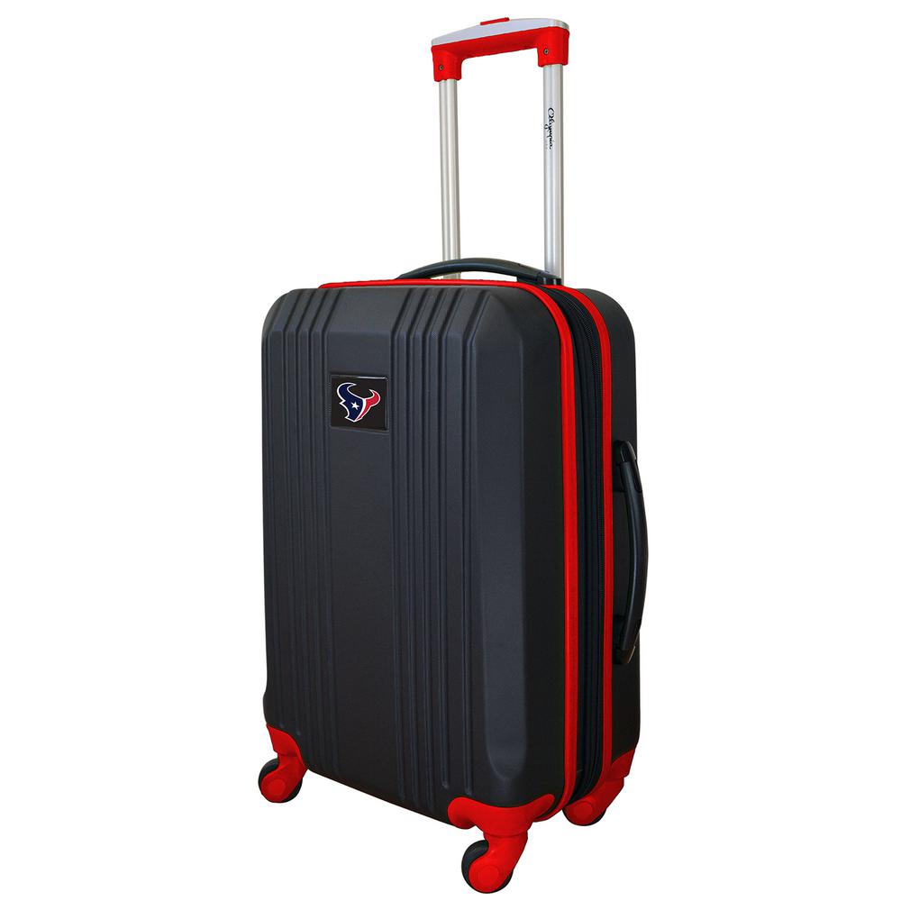 red and black suitcase