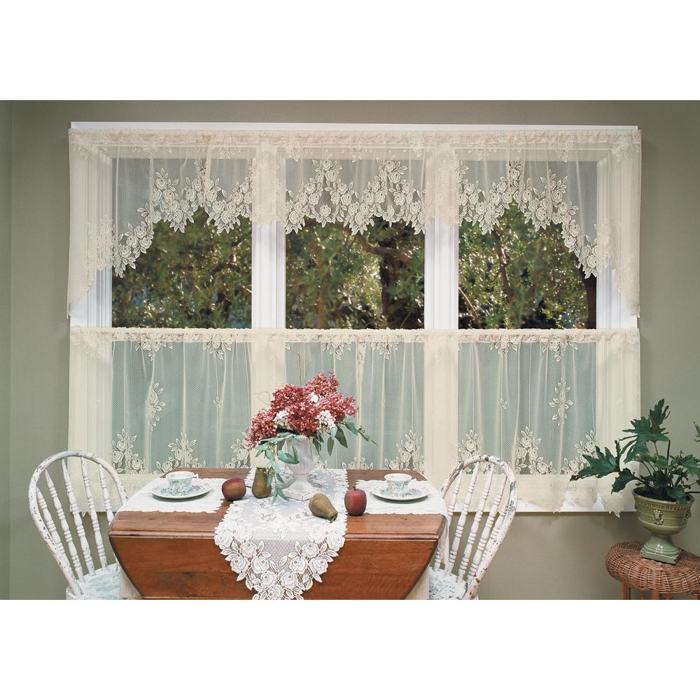 Heritage Lace Tea Rose 60 In W X 17 In L Lace Valance In Ecru