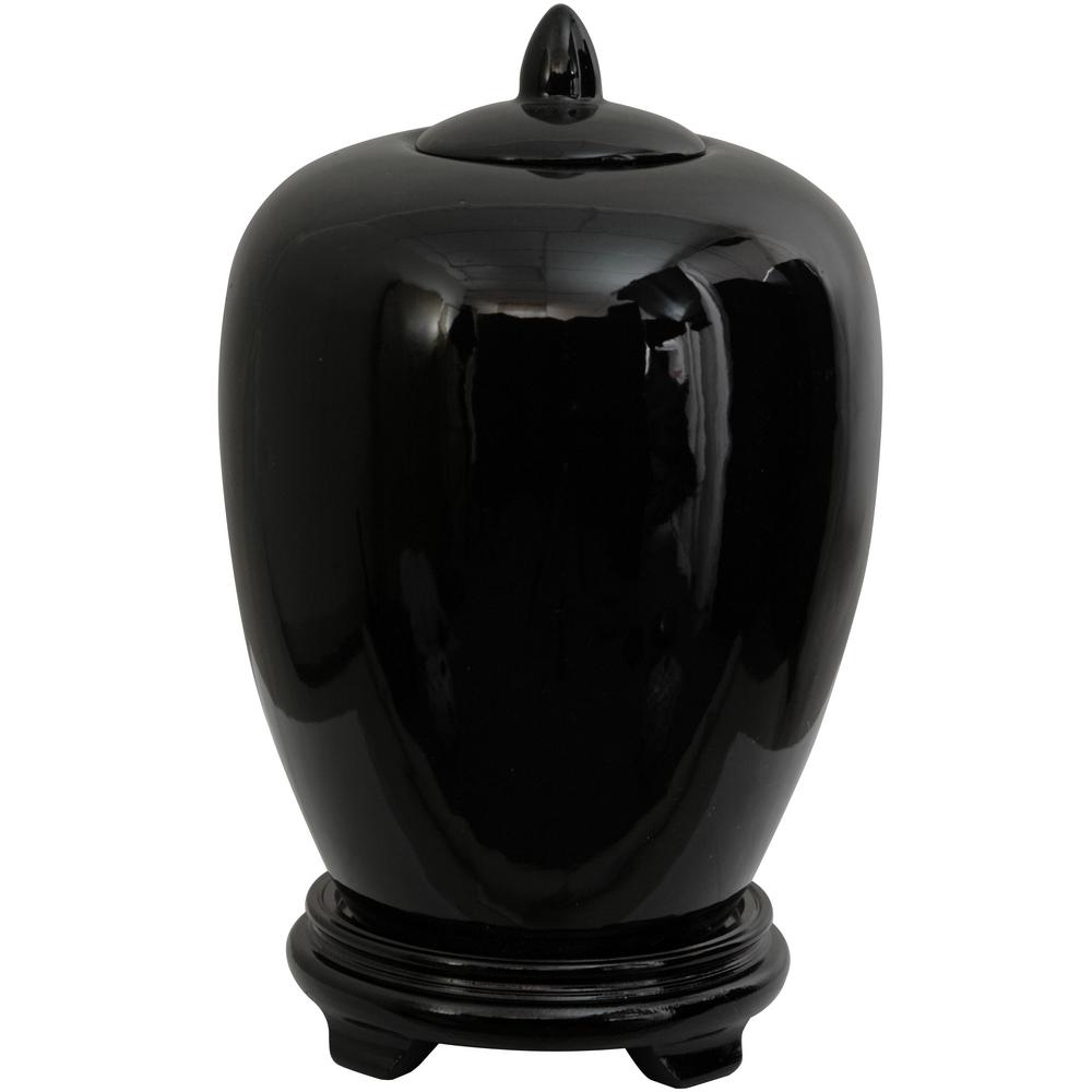 Oriental Furniture 11 In Porcelain Decorative Vase Black Bw Jar1 Oriental Furniture 11 In Porcelain Decorative Vase Black