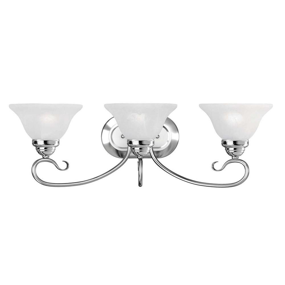 Livex Lighting Providence 3Light Chrome Incandescent Bath Vanity Light610305 The Home Depot