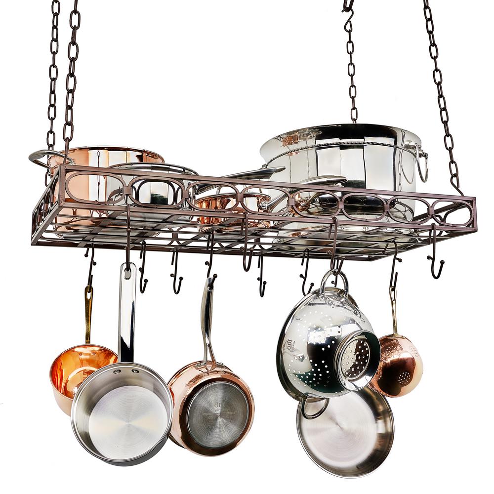 Old Dutch Bronze Rectangular Pot Rack with 16Hooks 105BZ The Home Depot