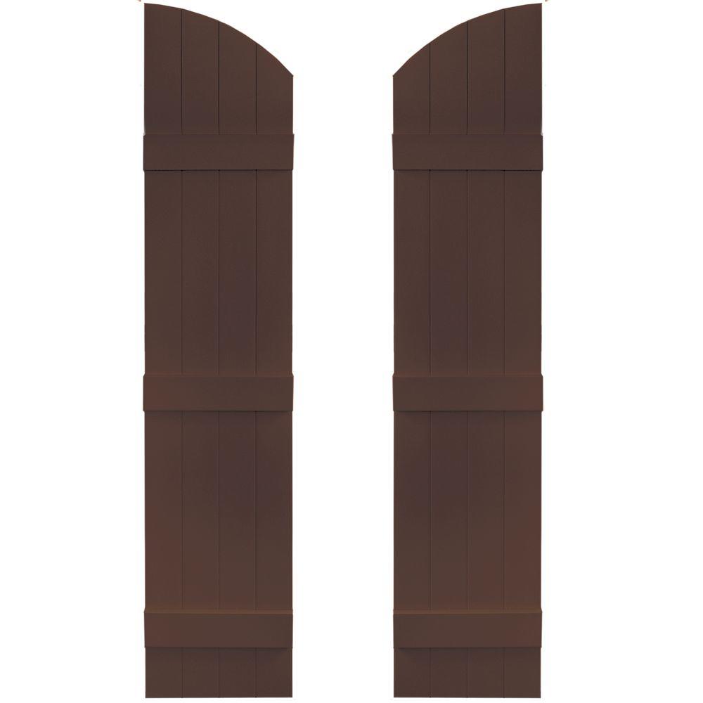Builders Edge 14 in. x 61 in. BoardNBatten Shutters Pair, 4 Boards