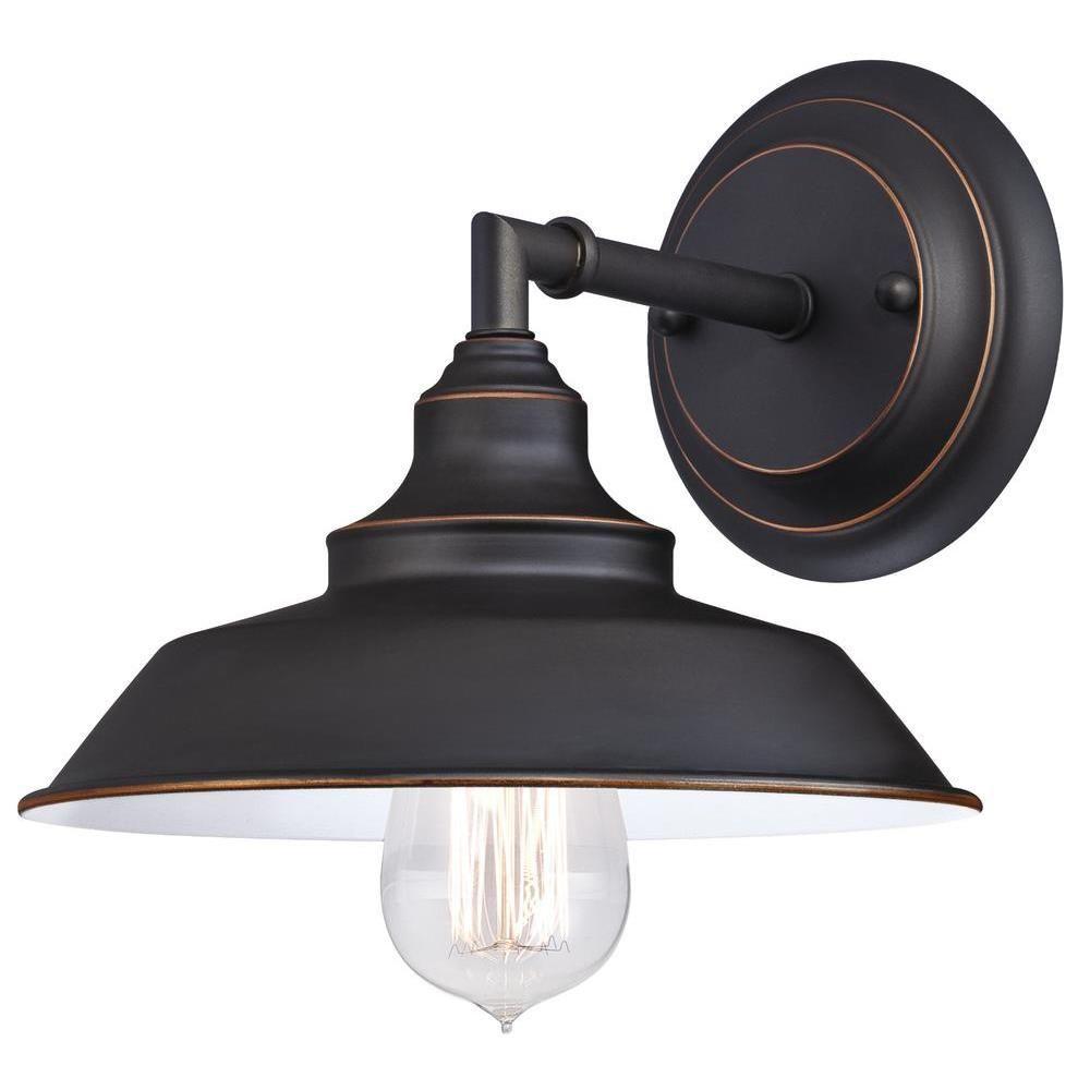 Westinghouse Iron Hill 1 Light Oil Rubbed Bronze Wall Fixture 6343500   Oil Rubbed Bronze Westinghouse Sconces 6343500 64 1000 