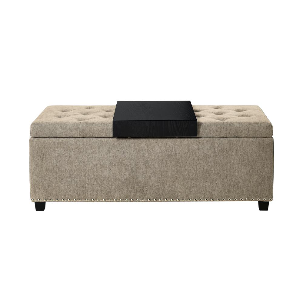 Relax A Lounger Rhodes Tan Functional Bench With Storage And Tray