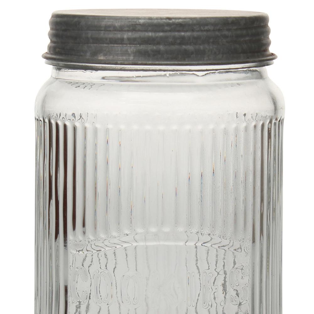 Stonebriar Collection Clear Pressed Glass Cookie Jar With