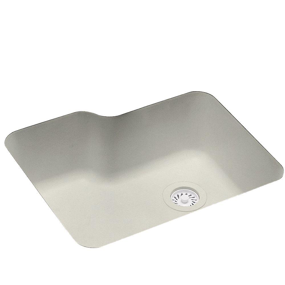 Swanstone Undermount Solid Surface 25 In 0 Hole Single Bowl Kitchen Sink In Bisque