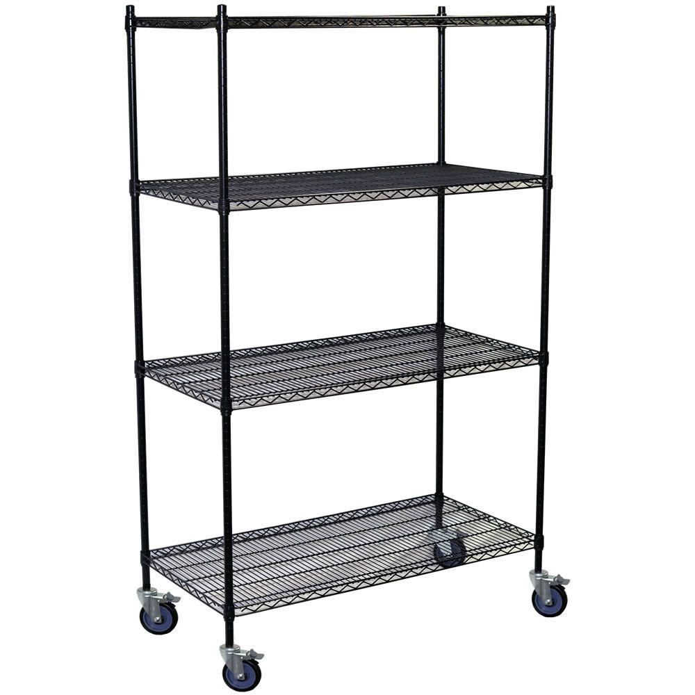 Yes 60 In Freestanding Shelving Units The Home Depot 69 H X 60 W 18 D 4 Shelf Steel Wire