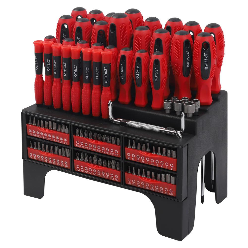 KING Screwdriver and Bit Set with Storage Rack (100Piece)15920 The