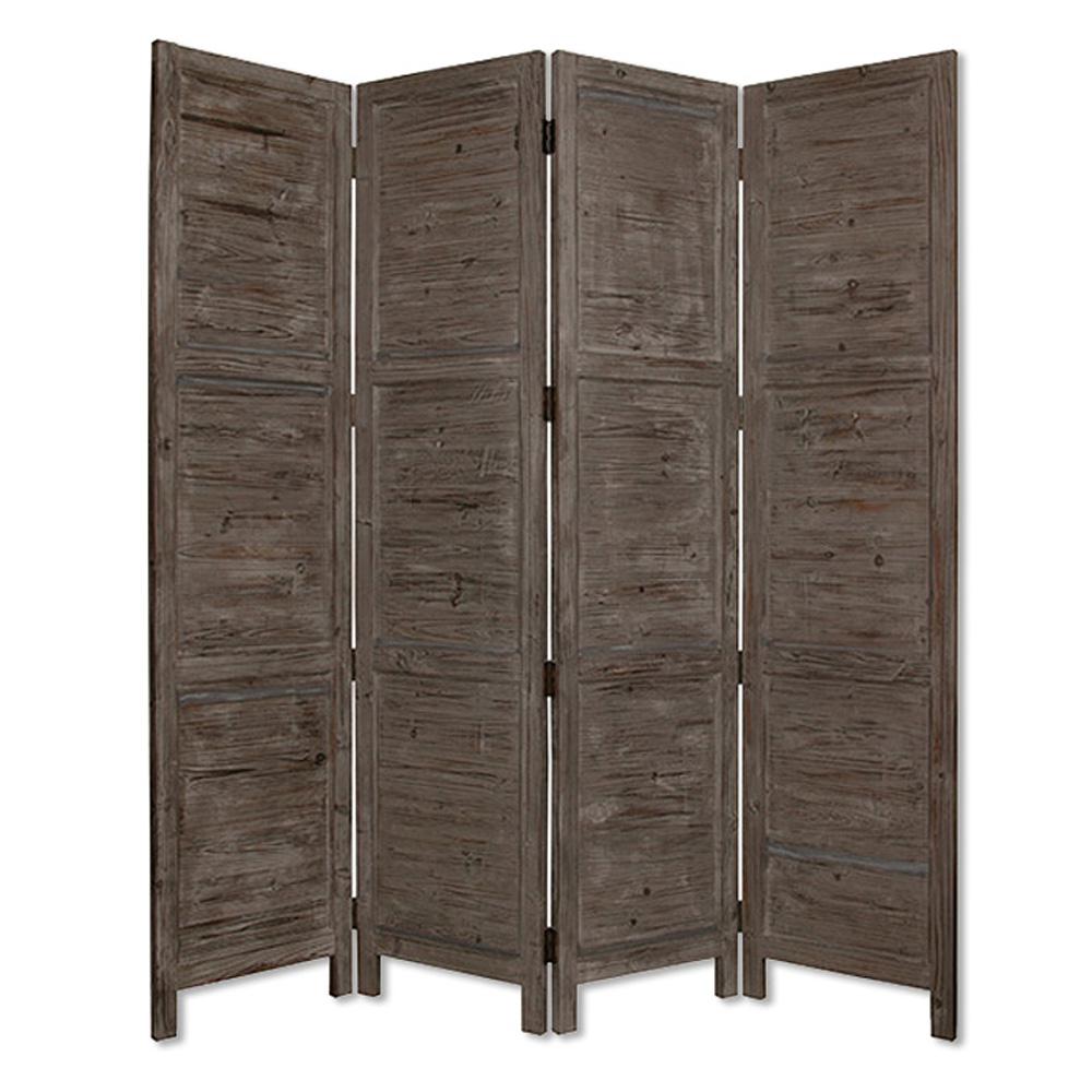 Nantucket 7 Ft Gray 4 Panel Room Divider Sg 53 Grey The Home Depot Gray 4 Panel Room Divider