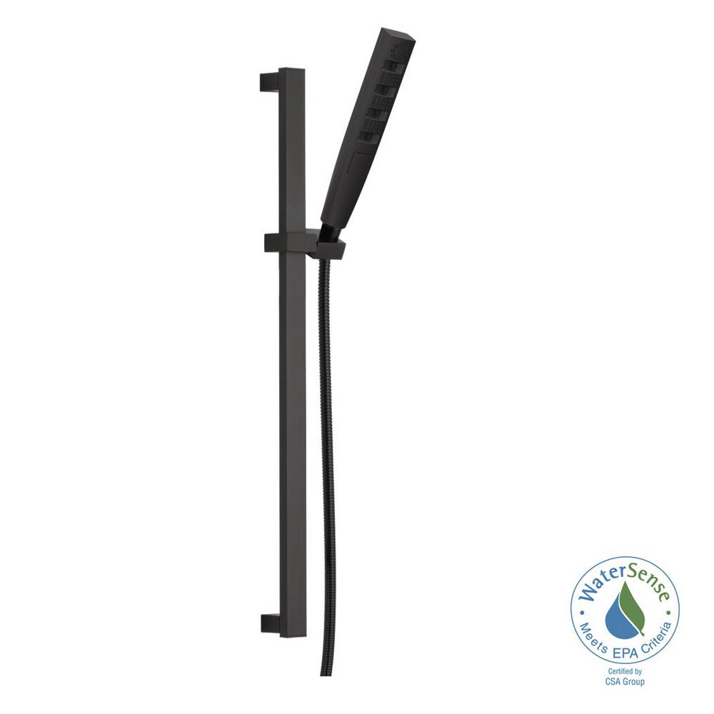Delta Zura 5 Spray Hand Shower With Wall Bar And H2okinetic In Matte Delta Zura 5 Spray Hand Shower With Wall Bar And H2okinetic In Matte Black