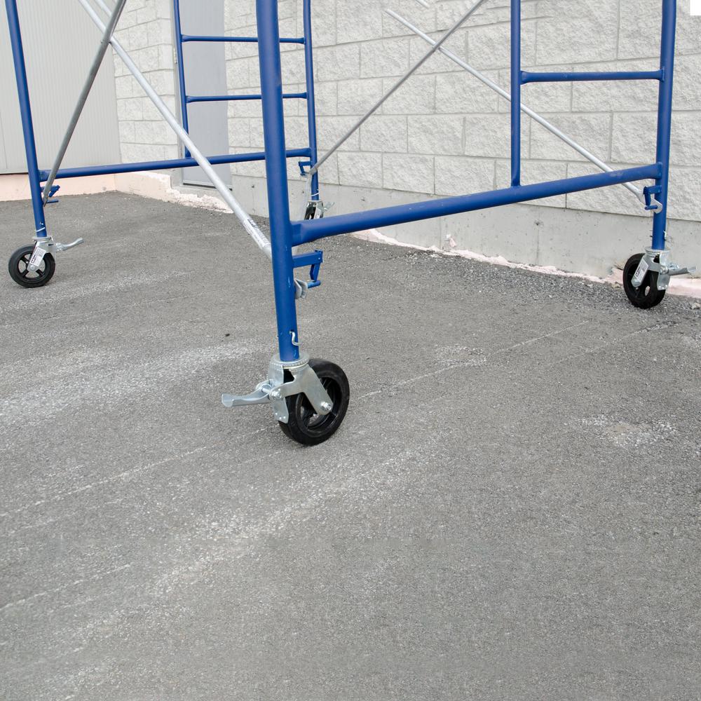OrangeA Scaffold Casters Shelves - Scaffolding Wheels Heavy Duty Red Polyurethane Set of 4 Workbench 8 Replacement for Scaffold Stem Swivel Casters with Brake 4400 Lbs Per Set