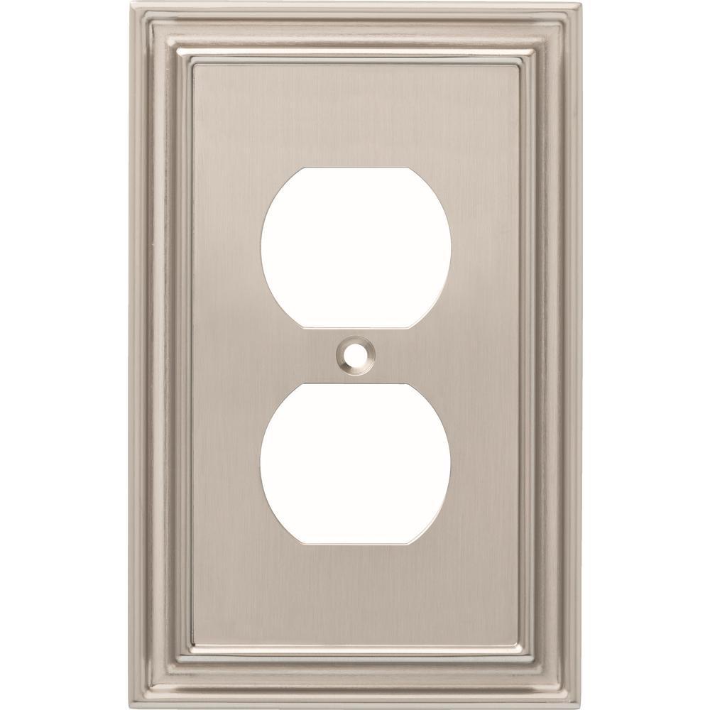 Liberty Silverton 1Gang Outlet Decorative Wall Plate, Satin NickelW36280SNC The Home Depot