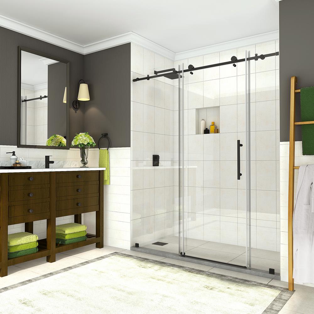 Aston Coraline 56 60 In X 76 In Completely Frameless Sliding