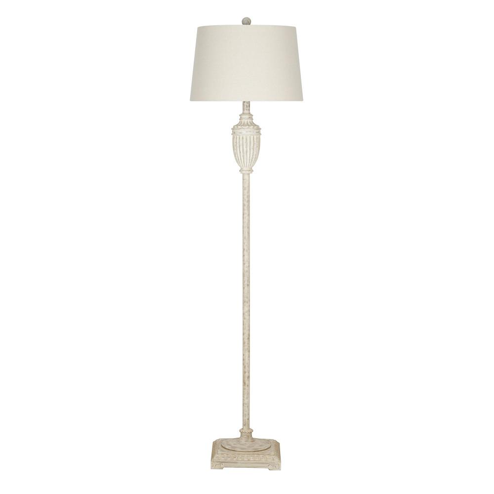 Cresswell 59 in. White Rustic Farmhouse Floor Lamp and LED BulbBM157402 The Home Depot