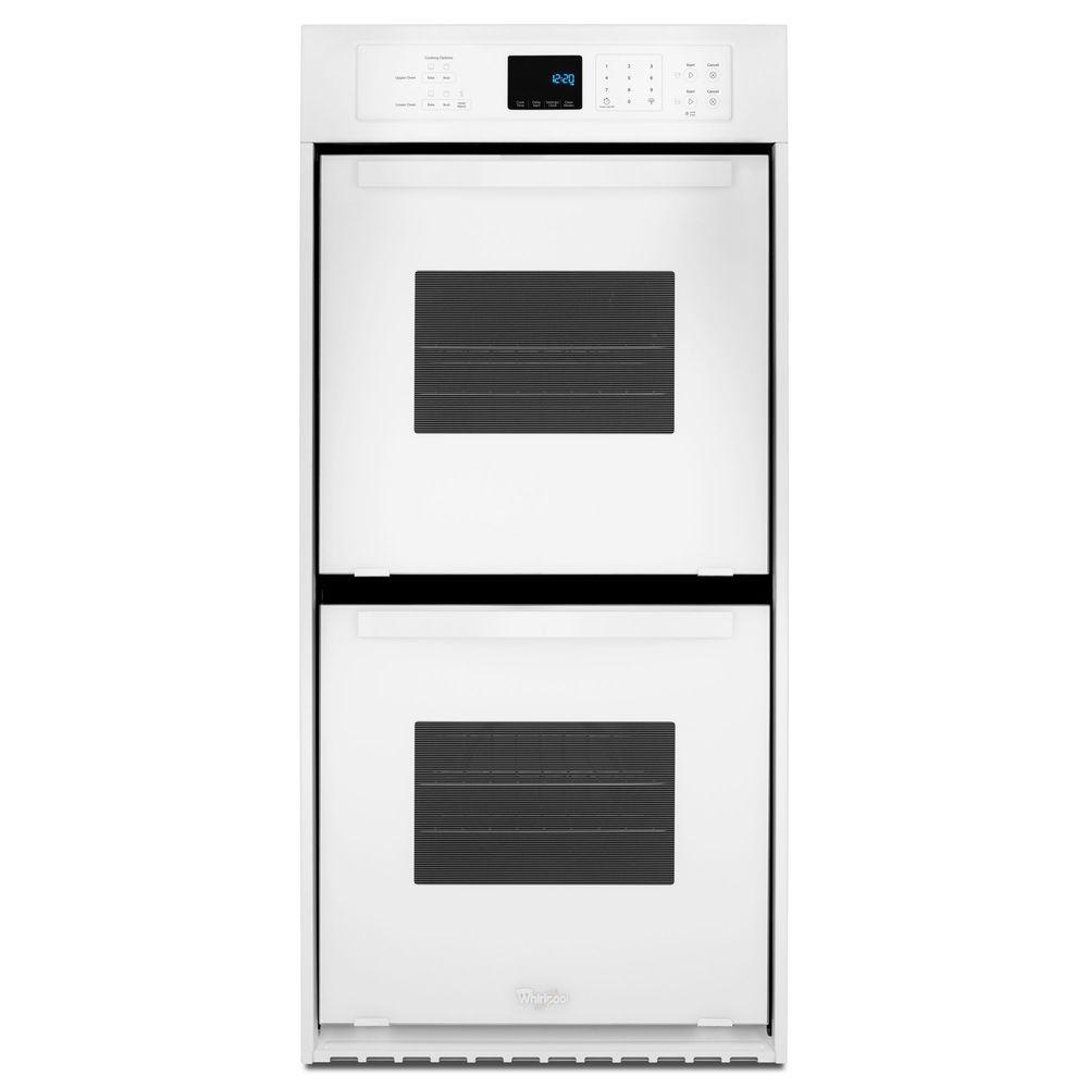 Whirlpool 24 In Double Electric Wall Oven Self Cleaning In White Wod51es4ew The Home Depot