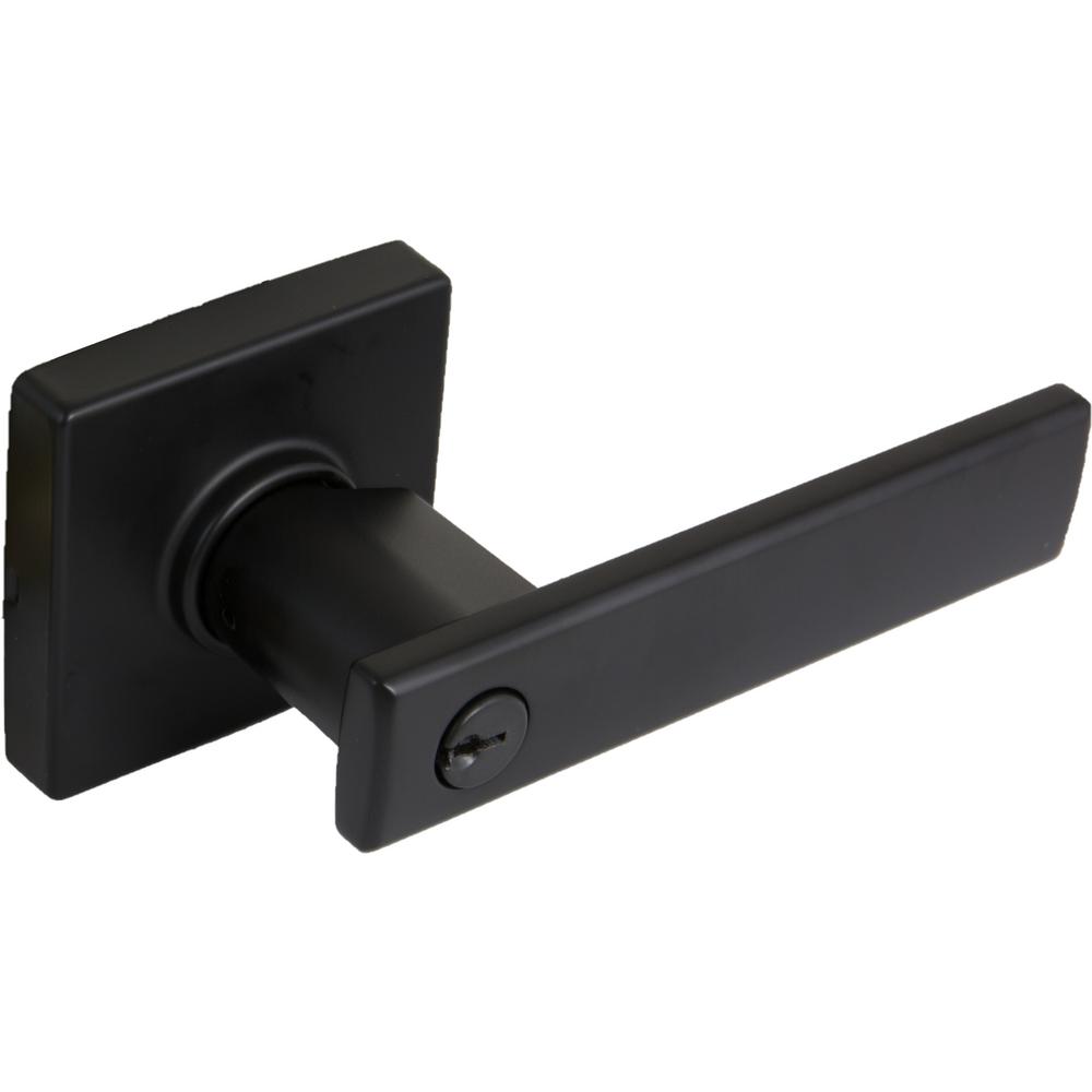 Defiant Westwood Matte Black Keyed Entry Lever With Square Rose Lp1xk00a The Home Depot 7573