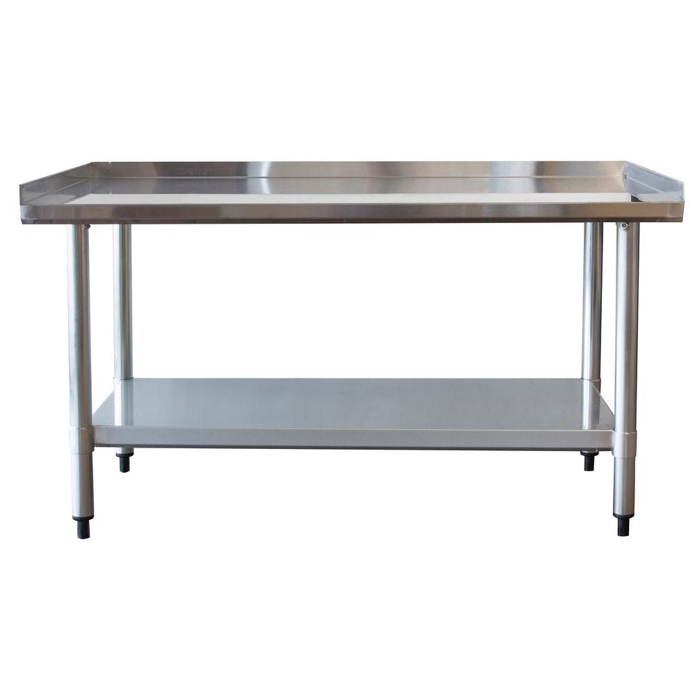 Sportsman Stainless Steel 48 Inch Catering Prep Table With Low Worktop 804522 The Home Depot
