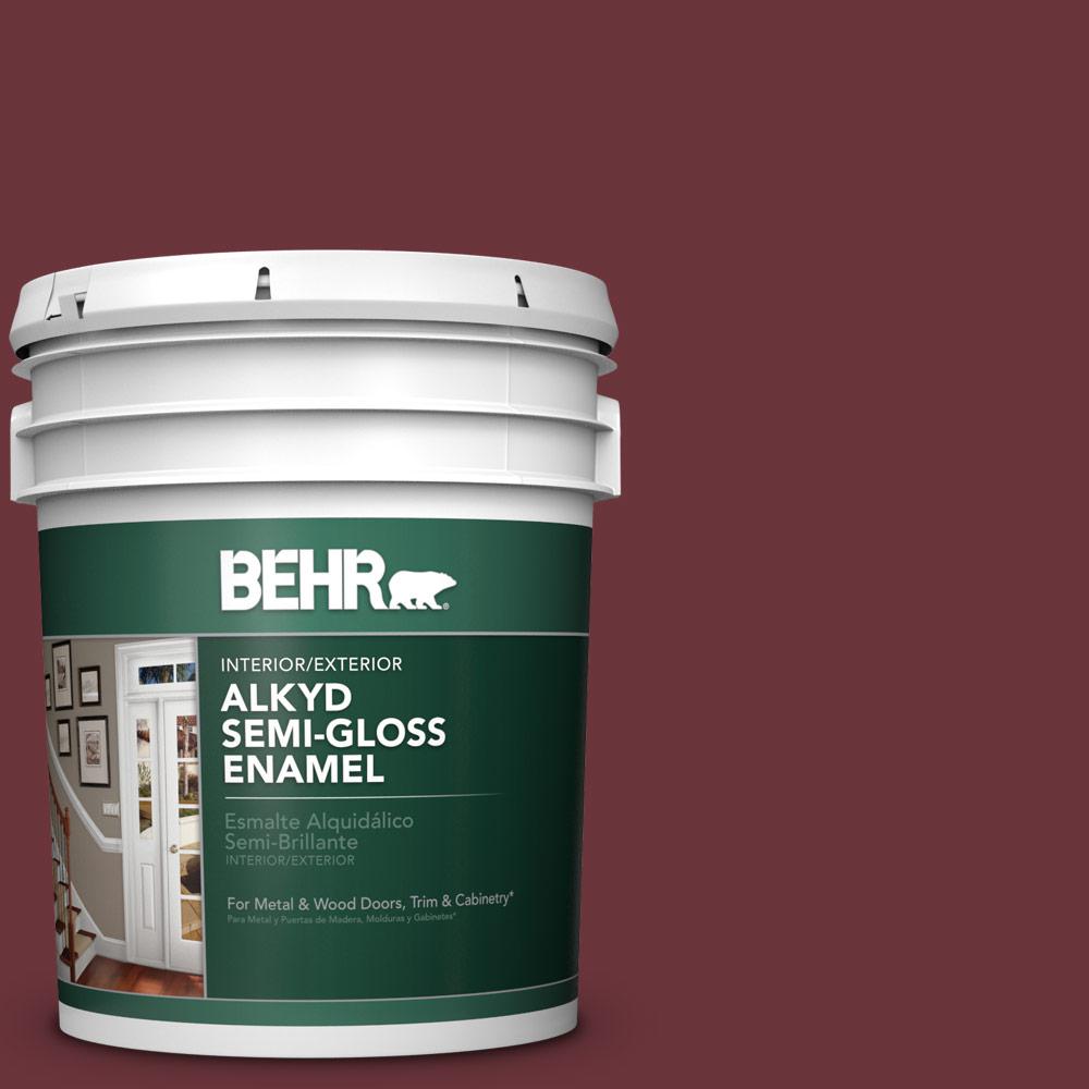 BEHR 5 gal. AE6 Colony Red SemiGloss Enamel Alkyd