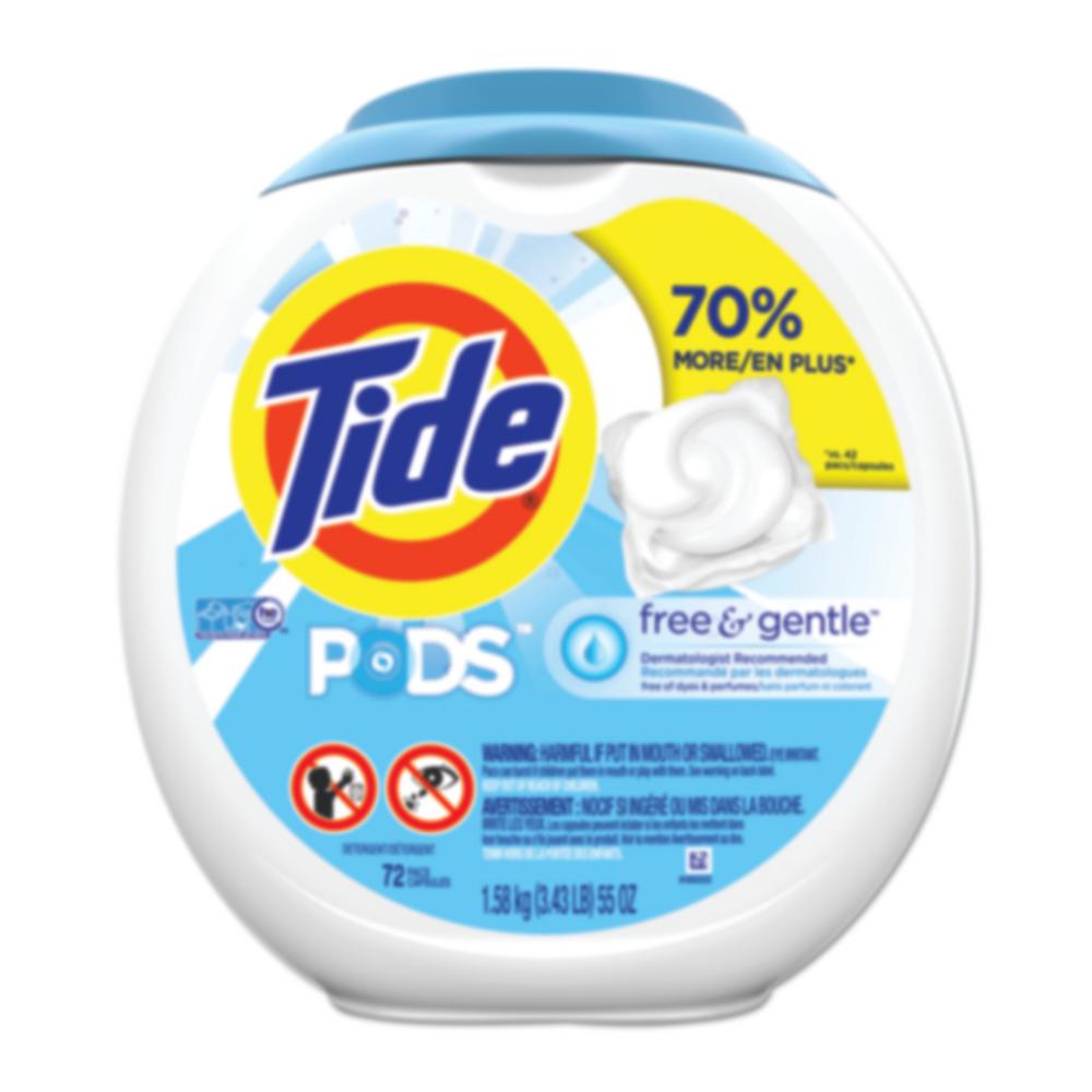 Tide Free and Gentle Laundry Detergent Pods (72/Pack, 4Packs/Carton