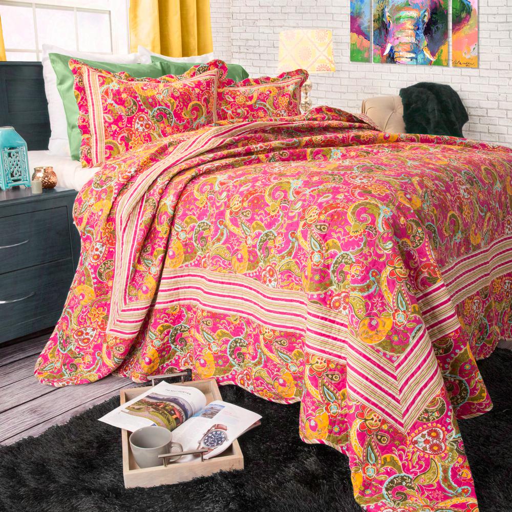 Lavish Home Paisley Pink Geometric King Quilt 66 10031 K The Depot - Pink Paisley King Bedding Lavish Home Paisley Pink Geometric King Quilt 66 10031 K The Depot - Pink Paisley King Bedding