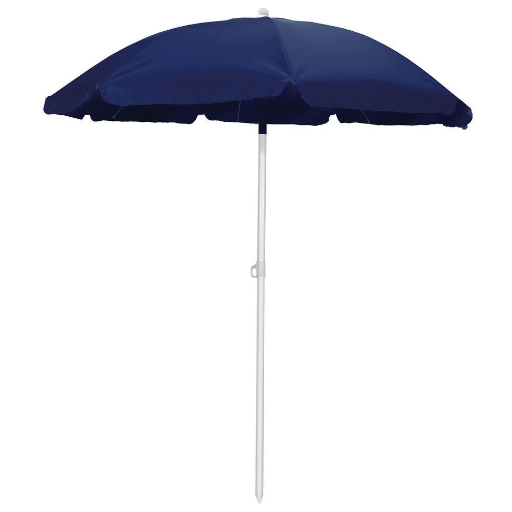 Picnic Time 5 Ft Beach Patio Umbrella In Navy 822 00 138 000 0 Beach Patio Umbrella In Navy