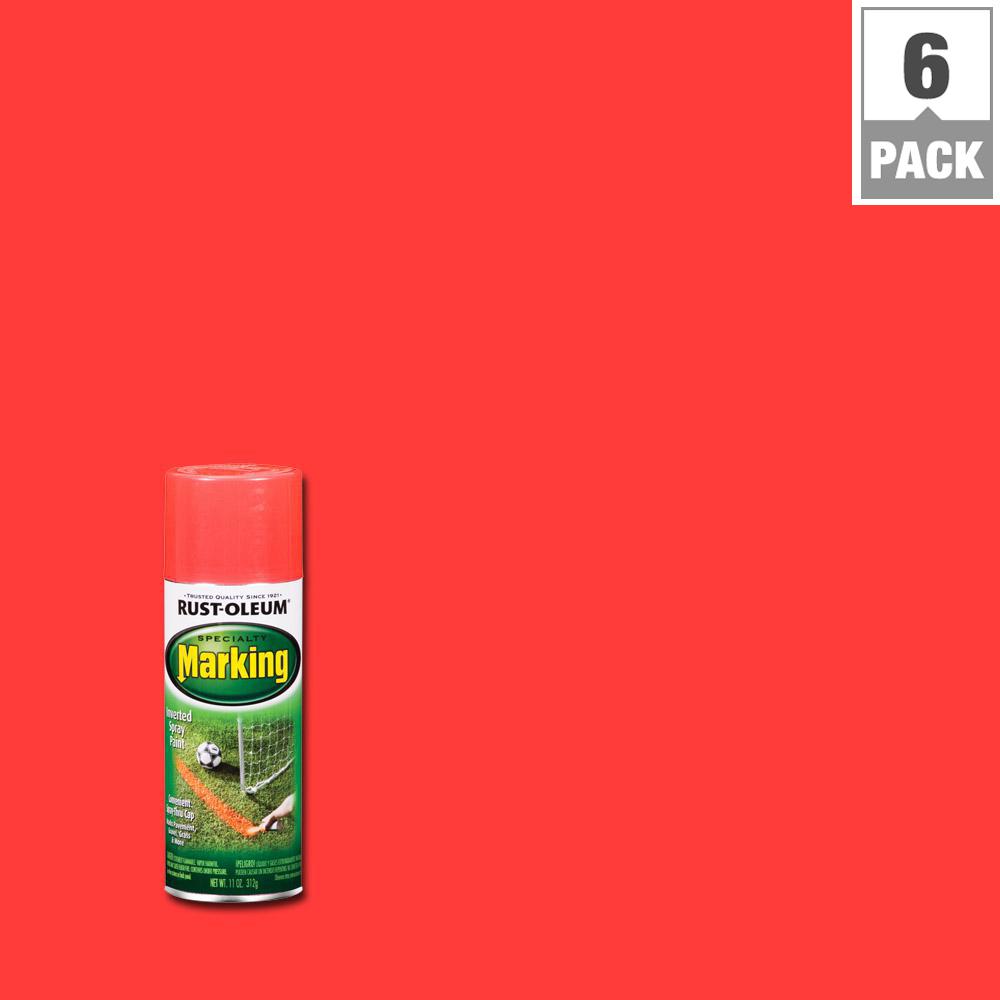 RustOleum Specialty 11 oz. Fluorescent Red Marking Spray Paint (6Pack)1991830 The Home Depot