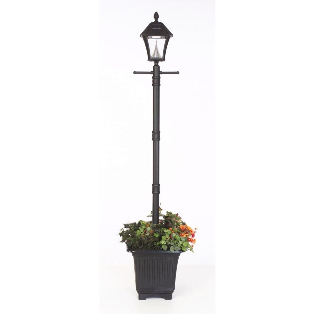 Gama Sonic Baytown Solar Black Outdoor Integrated LED Freestanding Lamp